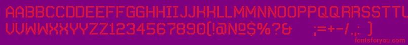 AutobahnStencil-Schriftart – Rote Schriften auf violettem Hintergrund