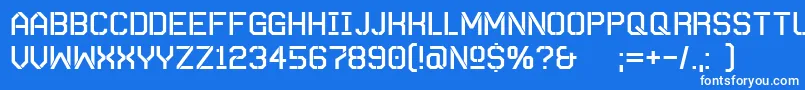 フォントAutobahnStencil – 青い背景に白い文字