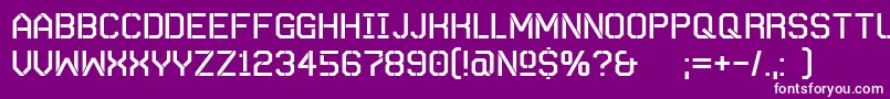 フォントAutobahnStencil – 紫の背景に白い文字