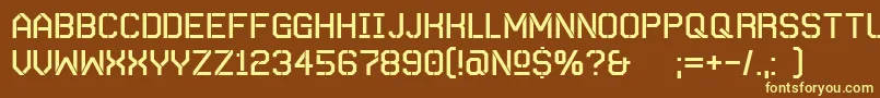 AutobahnStencil-fontti – keltaiset fontit ruskealla taustalla