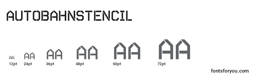 Размеры шрифта AutobahnStencil