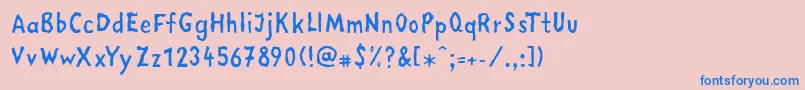 LinotypemegaIn-fontti – siniset fontit vaaleanpunaisella taustalla