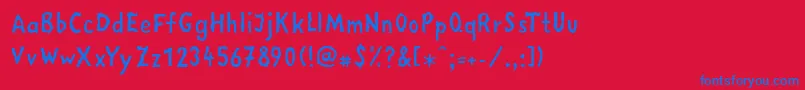 LinotypemegaIn Font – Blue Fonts on Red Background