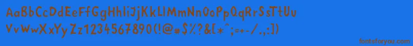 LinotypemegaIn Font – Brown Fonts on Blue Background