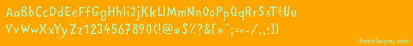 LinotypemegaIn Font – Green Fonts on Orange Background
