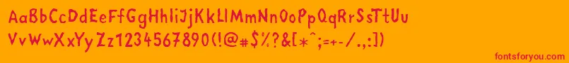 LinotypemegaIn Font – Red Fonts on Orange Background