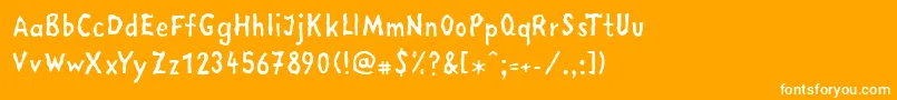 LinotypemegaIn Font – White Fonts on Orange Background