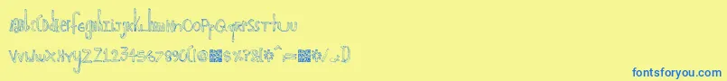 Weitere Informationen zur Majorchronic-Schriftart Majorchronic-Schriftart – Blaue Schriften auf gelbem Hintergrund