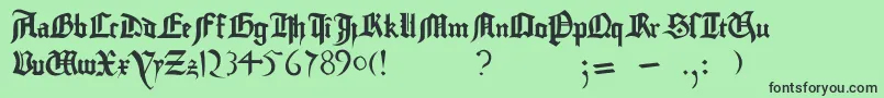 GutenbergBibelschrift Font – Black Fonts on Green Background