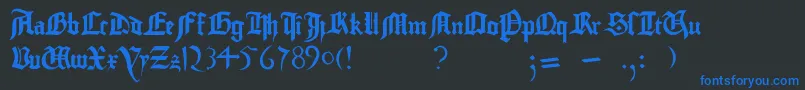 GutenbergBibelschrift Font – Blue Fonts on Black Background