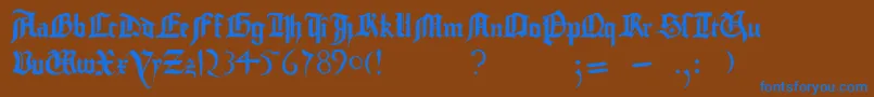 GutenbergBibelschrift Font – Blue Fonts on Brown Background