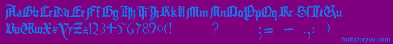GutenbergBibelschrift Font – Blue Fonts on Purple Background