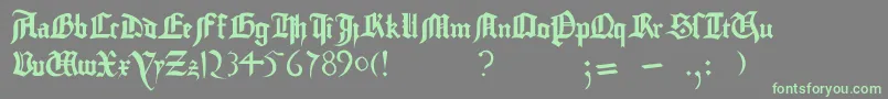GutenbergBibelschrift Font – Green Fonts on Gray Background