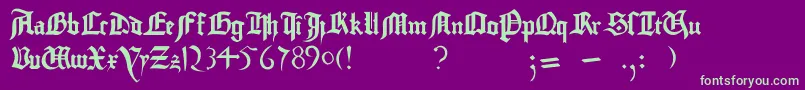 GutenbergBibelschrift Font – Green Fonts on Purple Background