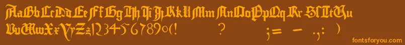 GutenbergBibelschrift Font – Orange Fonts on Brown Background
