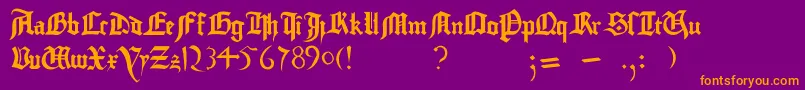 fuente GutenbergBibelschrift – Fuentes Naranjas Sobre Fondo Morado