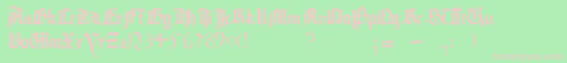 GutenbergBibelschrift Font – Pink Fonts on Green Background