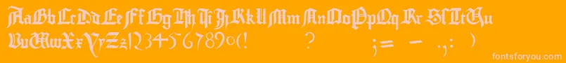 GutenbergBibelschrift Font – Pink Fonts on Orange Background