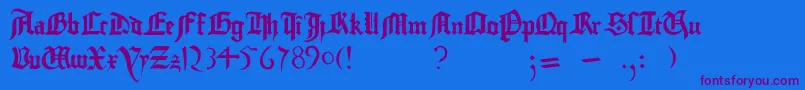 Шрифт GutenbergBibelschrift – фиолетовые шрифты на синем фоне