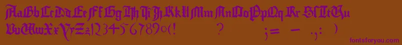 GutenbergBibelschrift Font – Purple Fonts on Brown Background