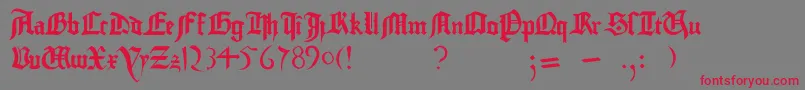GutenbergBibelschrift Font – Red Fonts on Gray Background