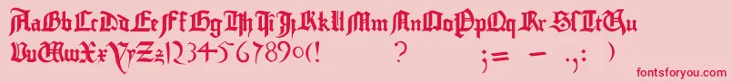 GutenbergBibelschrift Font – Red Fonts on Pink Background