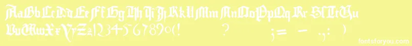 GutenbergBibelschrift Font – White Fonts on Yellow Background