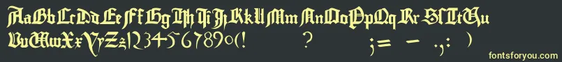 GutenbergBibelschrift Font – Yellow Fonts on Black Background