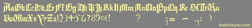 GutenbergBibelschrift Font – Yellow Fonts on Gray Background