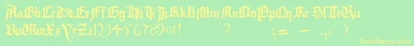 GutenbergBibelschrift Font – Yellow Fonts on Green Background