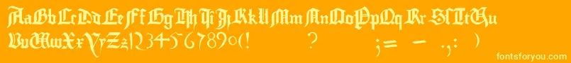 GutenbergBibelschrift Font – Yellow Fonts on Orange Background