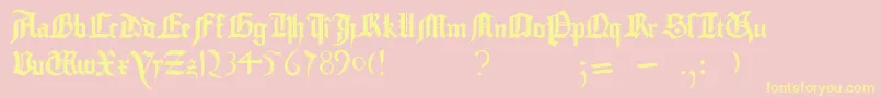 GutenbergBibelschrift Font – Yellow Fonts on Pink Background