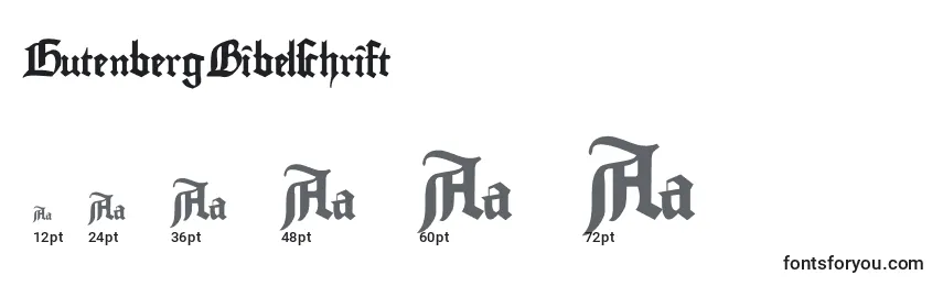 Rozmiary czcionki GutenbergBibelschrift