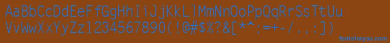 Letr45x Font – Blue Fonts on Brown Background