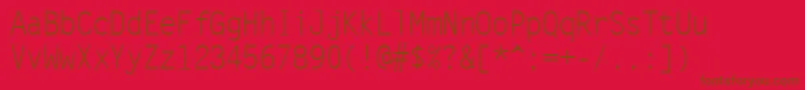 Letr45x Font – Brown Fonts on Red Background