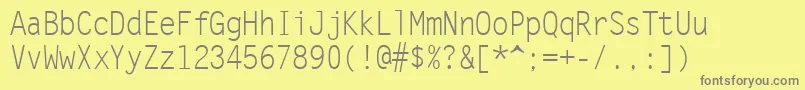 Letr45x Font – Gray Fonts on Yellow Background