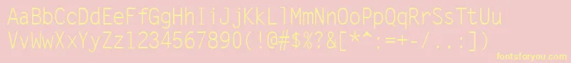 Letr45x-Schriftart – Gelbe Schriften auf rosa Hintergrund