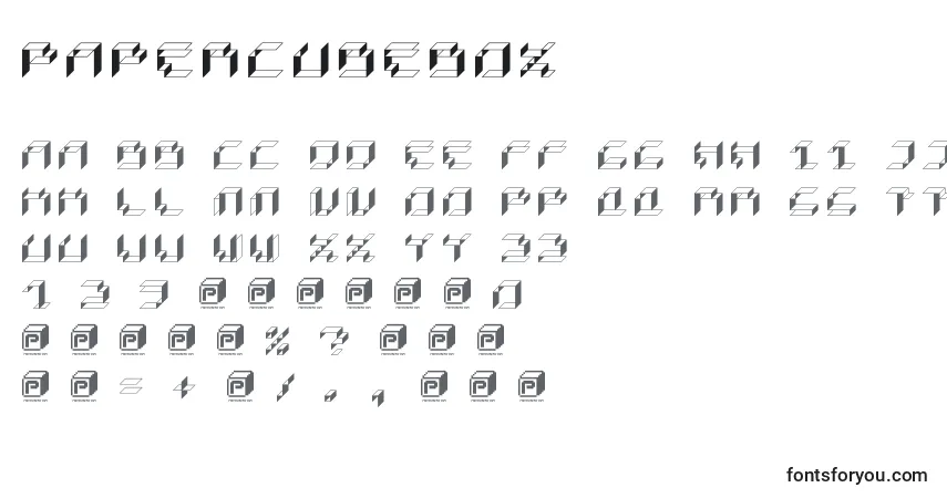 PapercubeBox Font – alphabet, numbers, special characters
