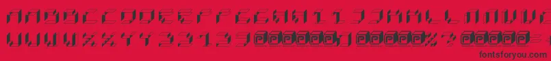 PapercubeBox-fontti – mustat fontit punaisella taustalla