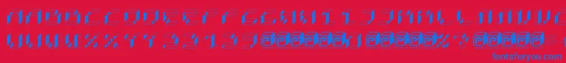 PapercubeBox Font – Blue Fonts on Red Background