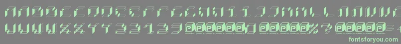 PapercubeBox Font – Green Fonts on Gray Background