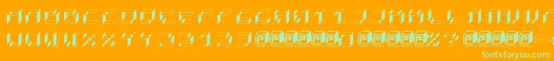 PapercubeBox Font – Green Fonts on Orange Background