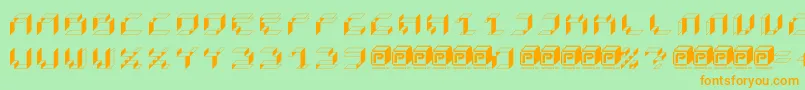 PapercubeBox Font – Orange Fonts on Green Background