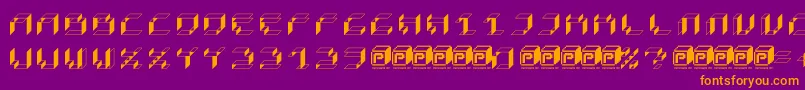 PapercubeBox Font – Orange Fonts on Purple Background