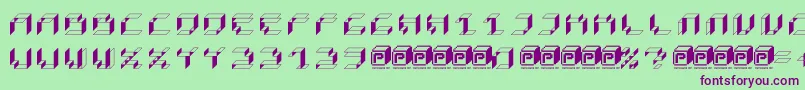 Czcionka PapercubeBox – fioletowe czcionki na zielonym tle