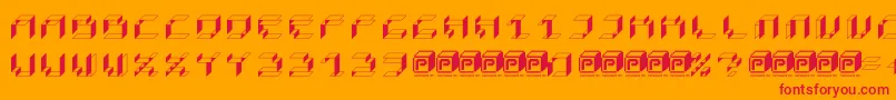 PapercubeBox Font – Red Fonts on Orange Background