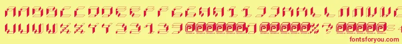 Шрифт PapercubeBox – красные шрифты на жёлтом фоне