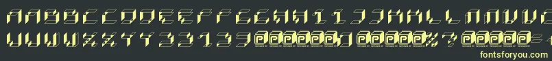 PapercubeBox Font – Yellow Fonts on Black Background