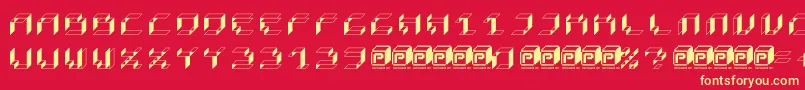 Czcionka PapercubeBox – żółte czcionki na czerwonym tle