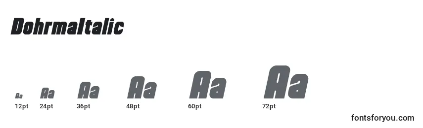 DohrmaItalic Font Sizes